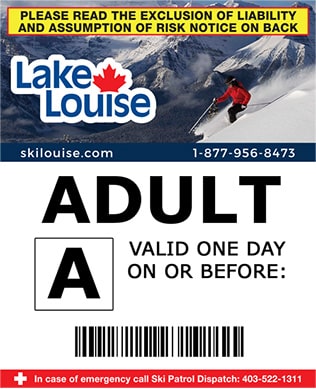 WINTER-TICKET-2019-20 Lake Louise Ski Resort Lift Ticket