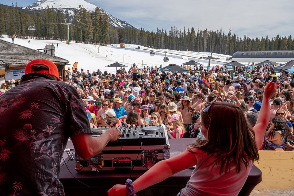 Patio party at Lake Louise